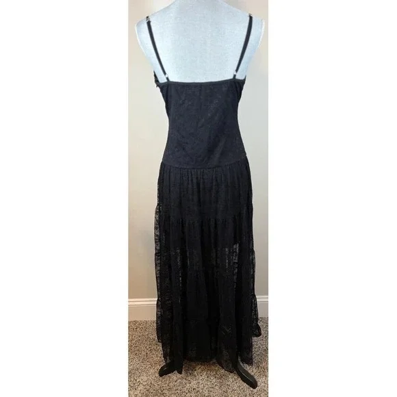 12th Tribe Dress Womens Medium Mini with Maxi Lace Overlay Whimsygoth‎ Boho NEW - Picture 2 of 8